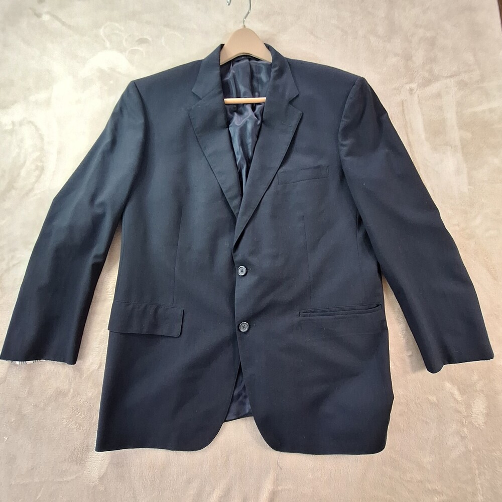 Vintage Brooks Brothers Blazer Men's 44 Blue Wool BrooksEase Single Breasted USA